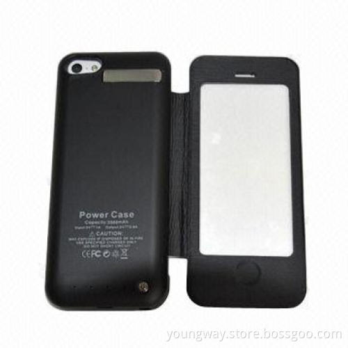 PC + Leather Case for iPhone 5S with Window